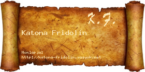 Katona Fridolin névjegykártya